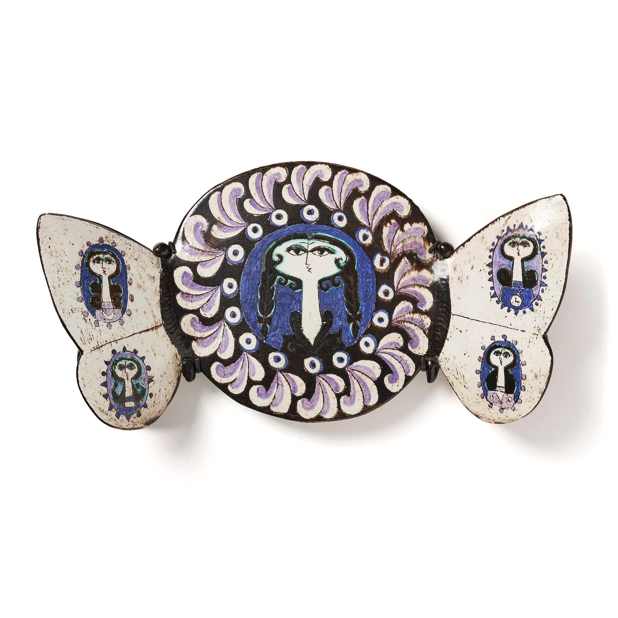 Birger Kaipiainen, a glazed stoneware wall sculpture, Rörstrand, Sweden, 1950s.