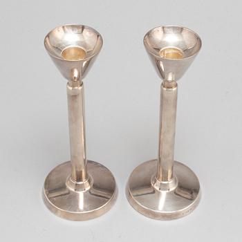 A pair of 20th century silver candlesticks, mark of Gustaf Jansson, CG Hallberg, Stockholm  1958.
