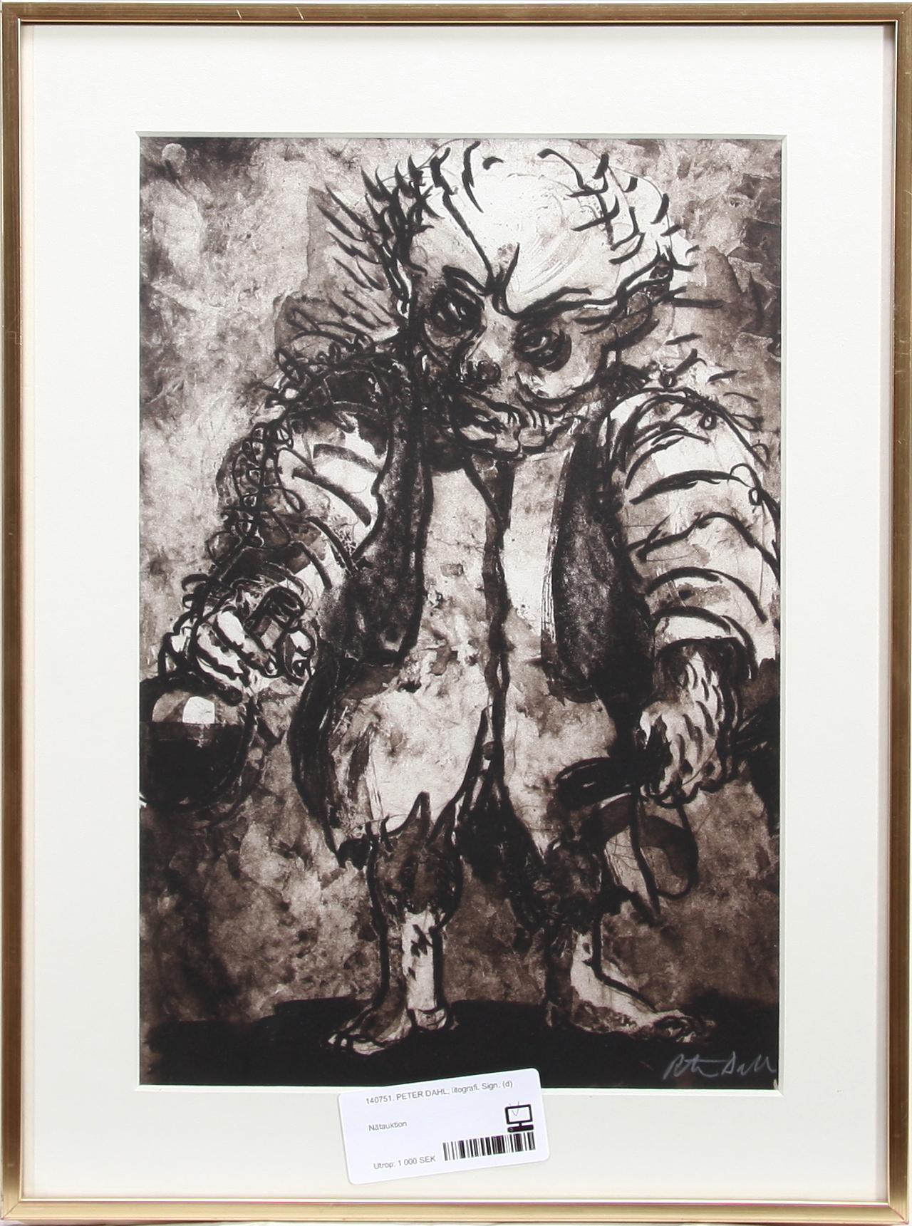 PETER DAHL, litografi. Sign.