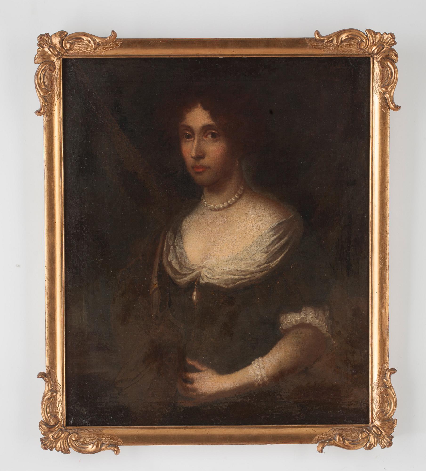 Simon Vouet Follower of, Lady with pearls.