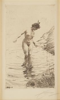 Anders Zorn, etching, 1907, signed in pencil.