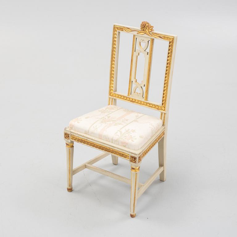 Chairs, 12 similar pieces, late Gustavian, Lindome, late 18th century - early 19th century.