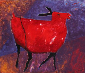 RITHA HOLST, olja på duk, sign, a tergo dat 2004.