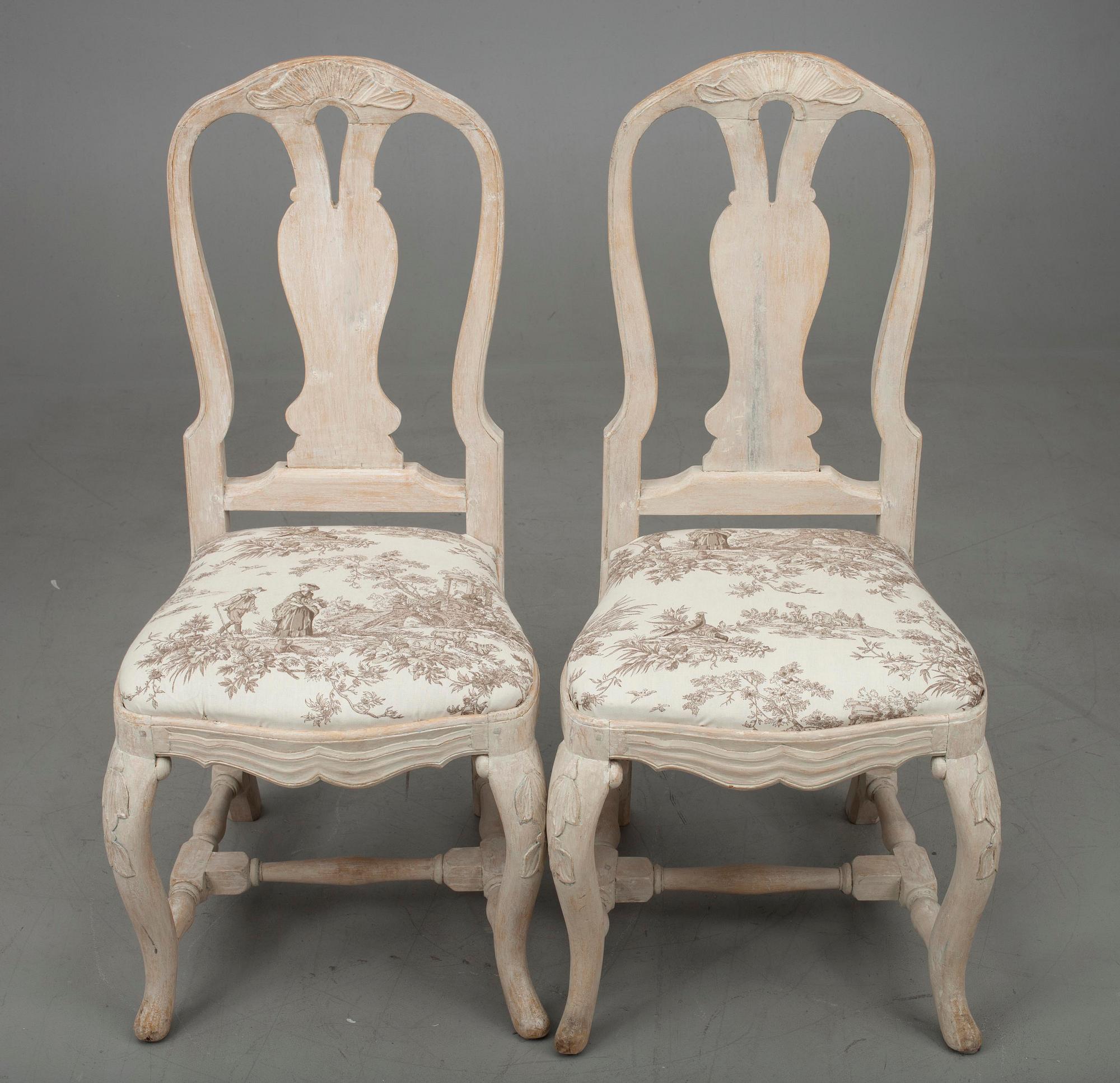 STOLAR, ett par, rokoko, 1700-tal.