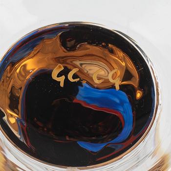 Gunnar Cyrén, snapsglas, 8 st, sk djävulsglas, "Nobel", Orrefors.