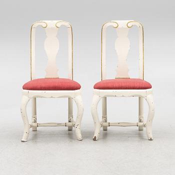 A pair of late Baroque chairs, mid 18th Century.