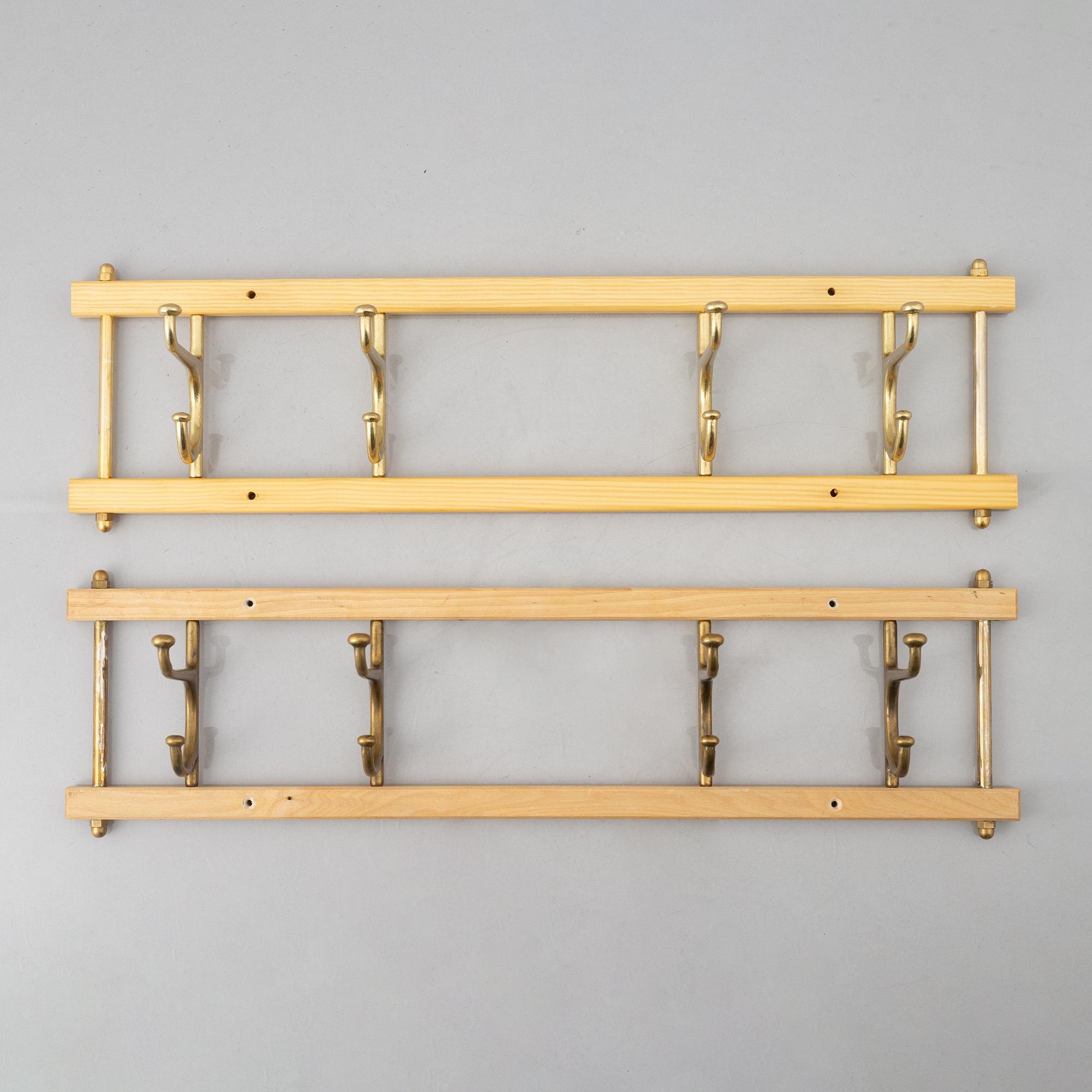 A pair of 'Dekorativ' coat hangers, Skoglunds metallgjuteri, Anderstorp, 1950's/60's.