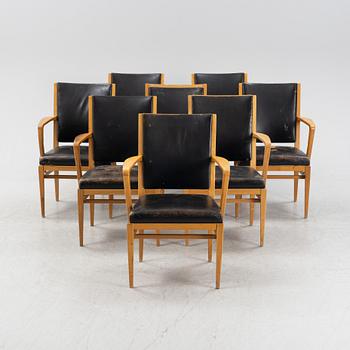 Carl Malmsten, eight armchairs, model "Riksdagen", 1940s. Provenance The Swedish Parliament, designed 1940.