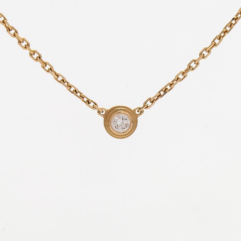 Cartier, an 18K gold 'd'Amour' necklace, with a brilliant-cut diamond.