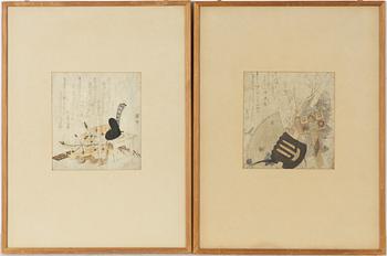 Unidentified artist, two wooblock prints, Japan.