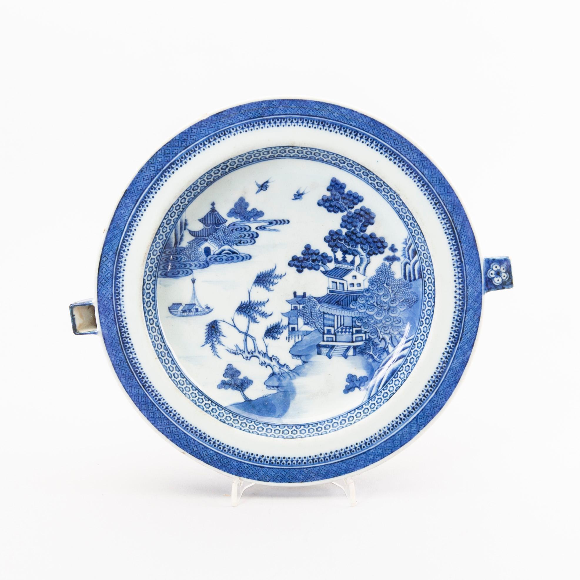 A Chinese porcelain warming plate around 1800.