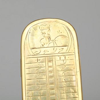 KALENDERDOSOR, 4 st mässing, 1700-tal samt 1800-tal.