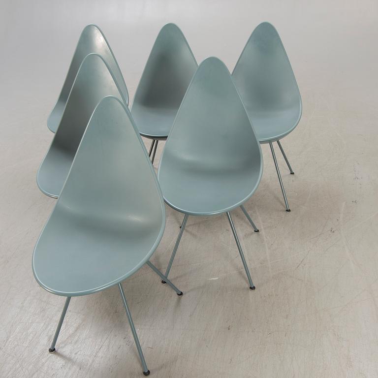 Arne Jacobsen, stolar 6 st "Droppen" för Fritz Hansen 2014.
