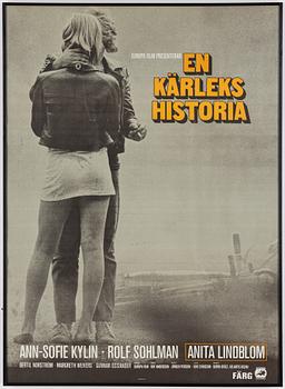 FILMAFFISCH, offset, "En kärlekshistoria", Europa Film, AB Kopia Sthlm, 1970.