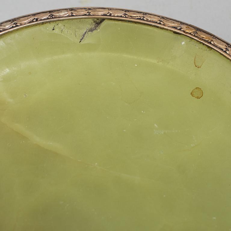 A silver and onyx ashtray by WA Bolin, unclear dating.