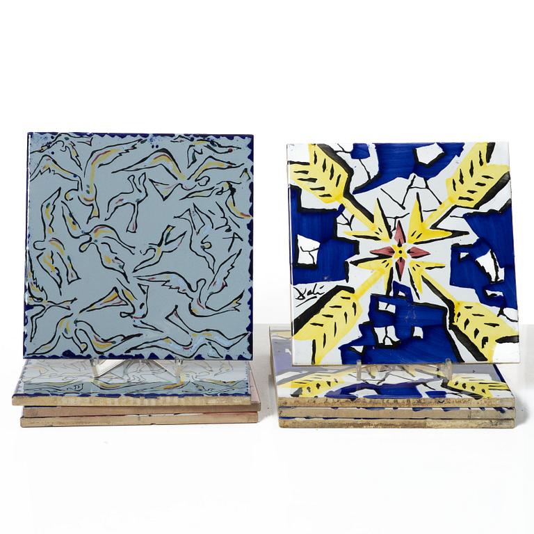 Salvador Dalí, efter. Kakelplattor, 12 st, lergods, Spanien.