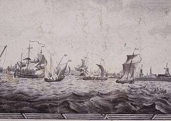 Tebord, med fajansbricka, 1700-talets slut, Gustavianskt.