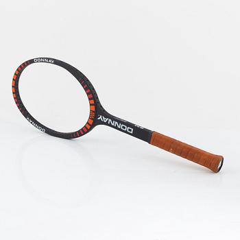 Three tennis rackets, Donnay Borg Pro. Specially made for Björn Borg, Lennar Bergelin, Mariana Simionescu.