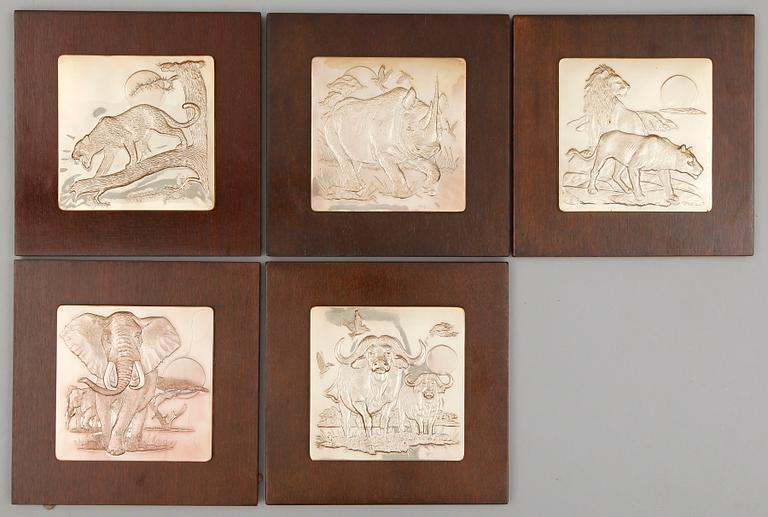 TAVLOR, 5 st, sterlingsilver, efter Anthony Jones, The Franklin Mint, sent 1900-tal.
