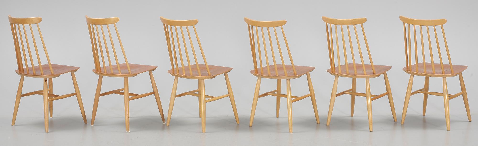 STOLAR, 6 st, "Fanett", Ilmari Tapiovaara, Edsbyverken, 1950-tal.