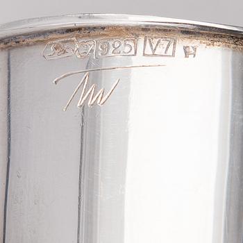 TAPIO WIRKKALA, A SILVER VASE. Signed TW. Hämeenlinna 1974.