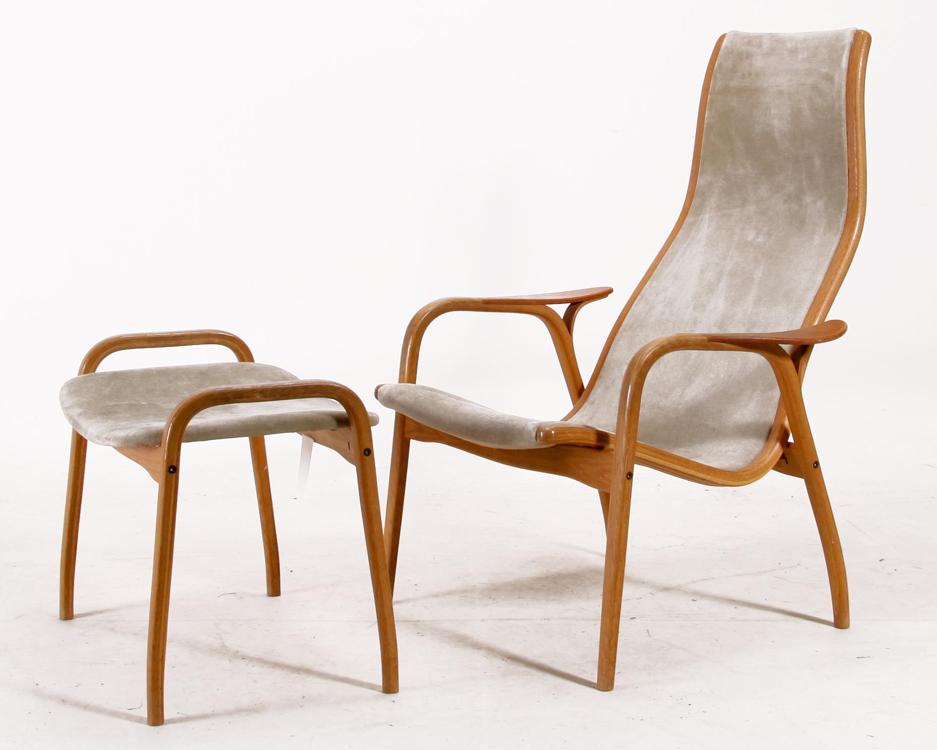 FÅTÖLJ MED FOTPALL, "Lamino", Yngve Ekström, Swedese, 1963.