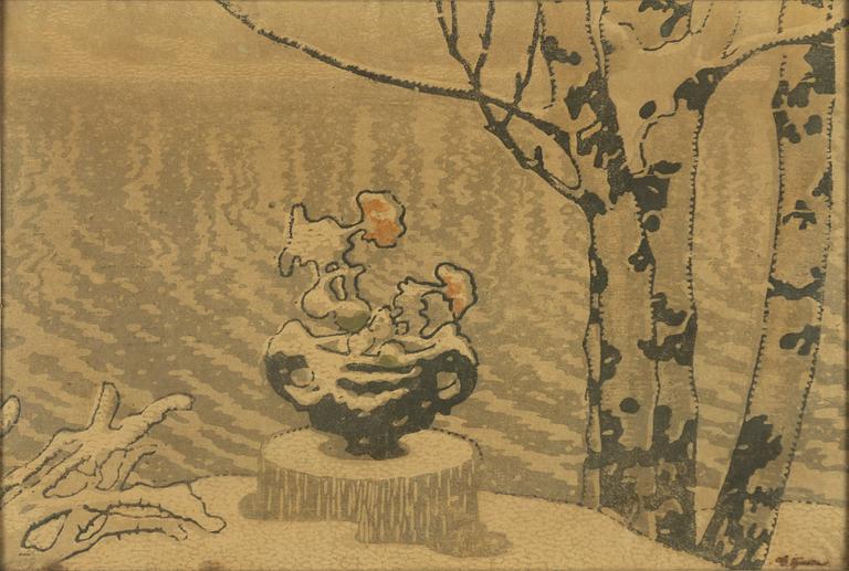 Gustaf Fjaestad, Urn in Snow.