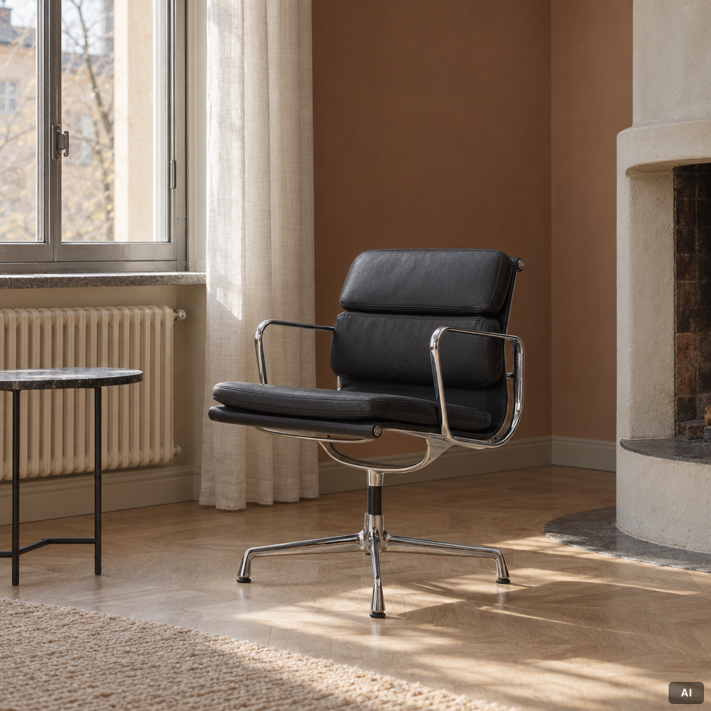 Charles & Ray Eames, Stol, "Soft Pad Alu Chair",  modell EA208, Vitra.