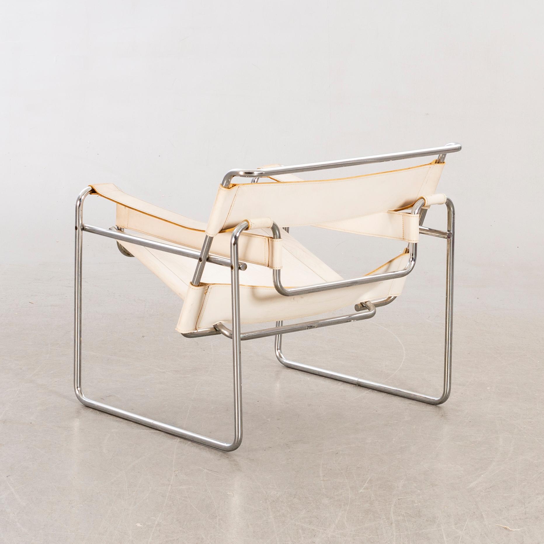 MARCEL BREUER, fåtölj "Wassily" Gavina, 1900-talets senare del.