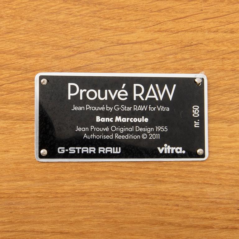 Jean Prouvé, bänk, "Marcoule", G-Stars Raw, Limited edition, no 050, Vitra 2011.