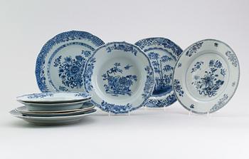 TALLRIKAR, 9 st, porslin, Kina, 1700-/1800-tal.