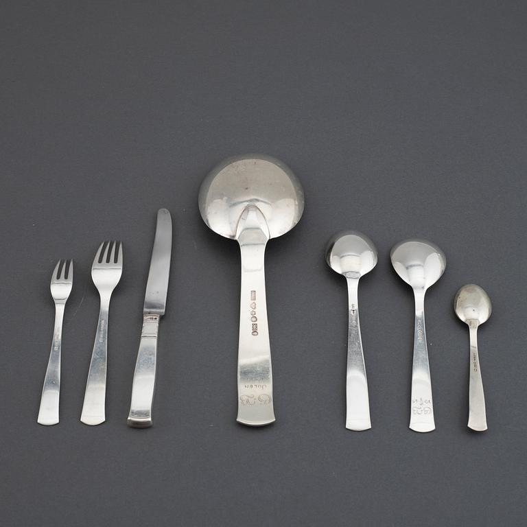 JACOB ÄNGMAN, Rosenholm, bestickservis, 33 delar, silver, GAB.