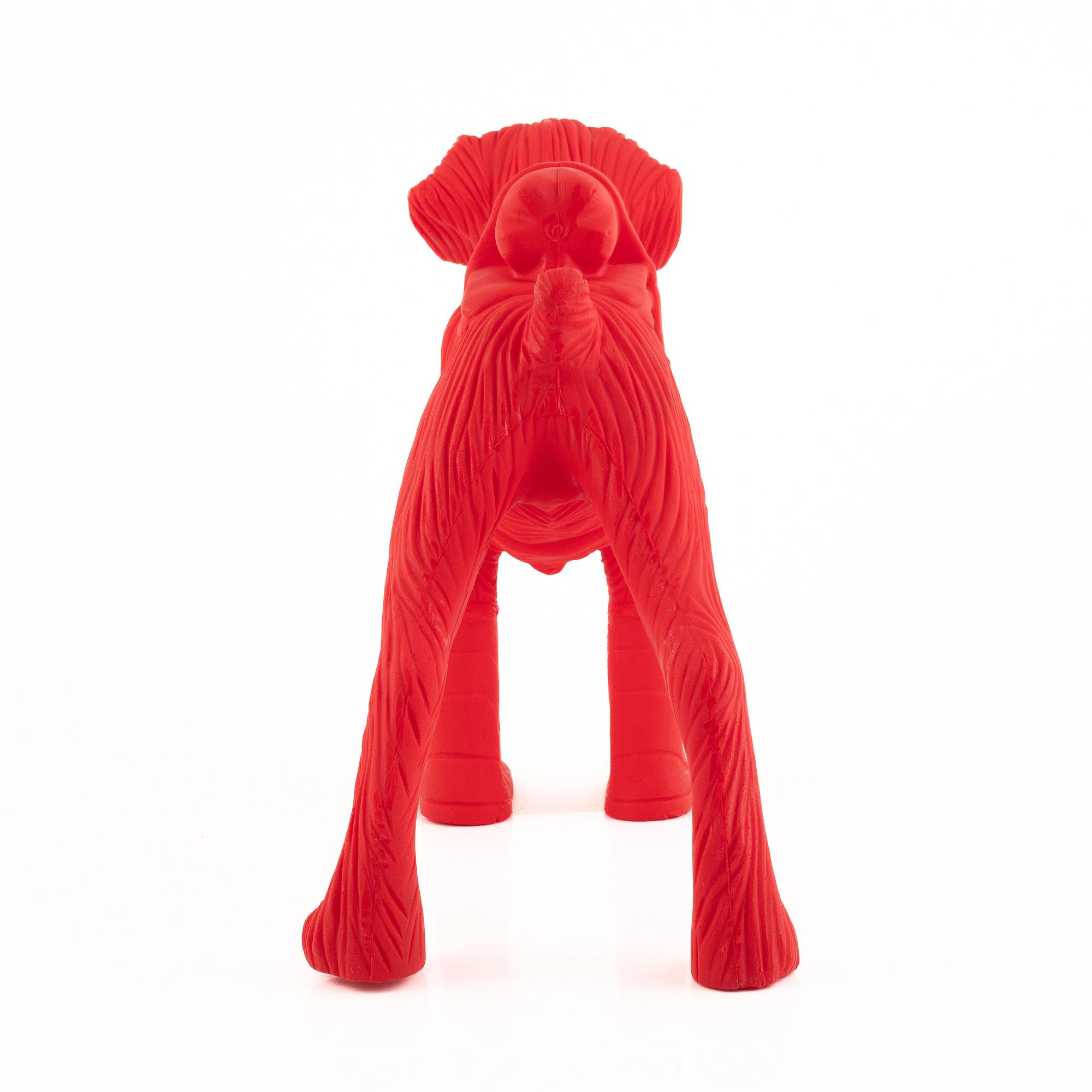 William Sweetlove, "Cloned Schnauzer with Water Bottle" (Red).