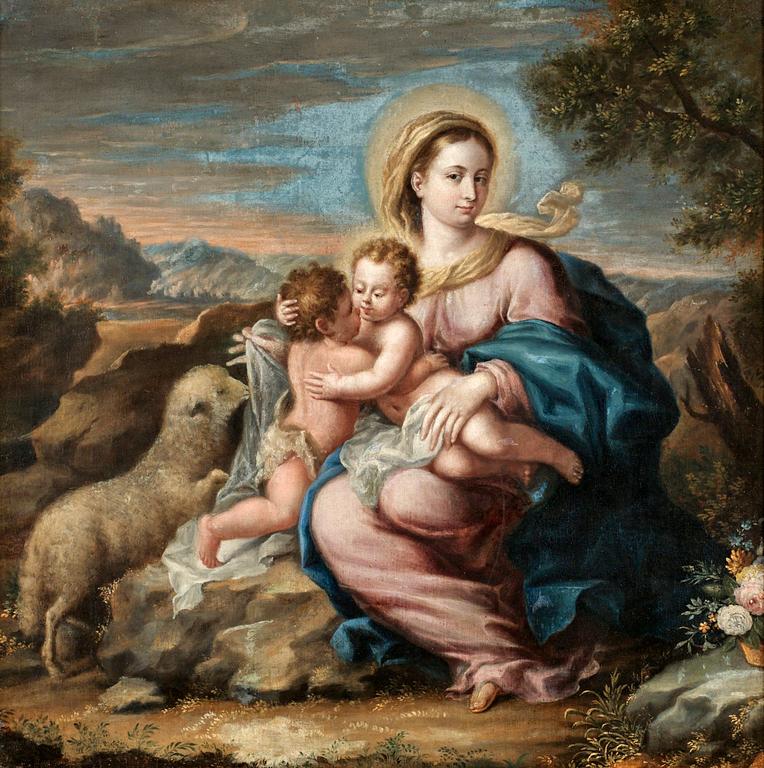 Landskap med madonnan med barnet och Johannes döparen.