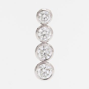 A 14K white gold/palladium pendant with four brilliant-cut diamonds totalling approximately 1.50 ct.