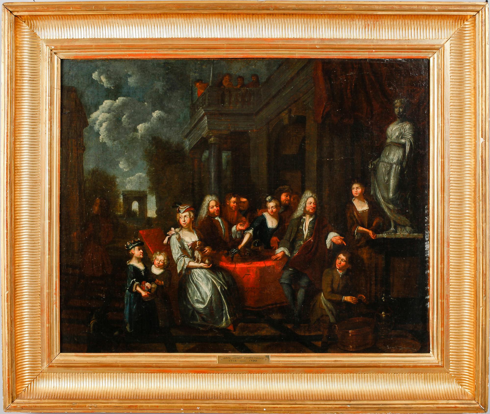 JAN JOZEF II HOREMANS, hans krets, 1700-tal, olja på duk.