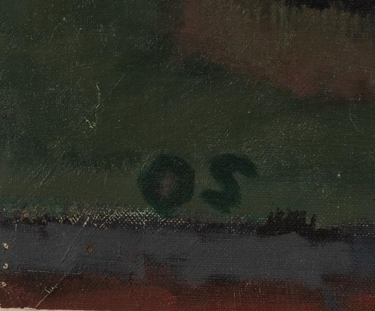 Olle Skagerfors, oil on canvas laid on panel, signed wit monogram.