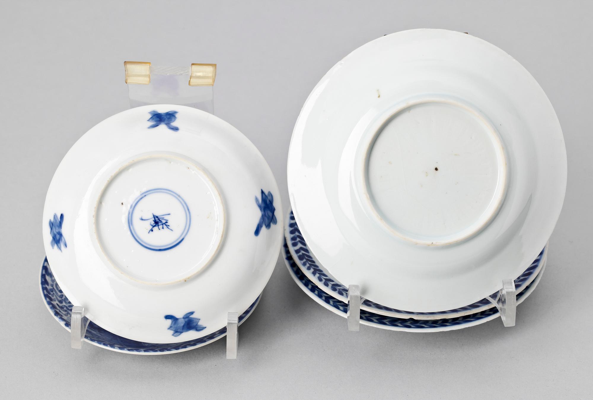 FAT, 5 st, porslin, Kina, Qing dynastin, Kangxi (1662-1722).