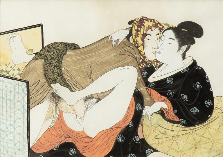 Unidentified artist, Erotic scene, Japan, 20th century.