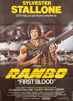 Filmaffisch Sylvester Stallone "Rambo First blood" 1982 Frankrike.
