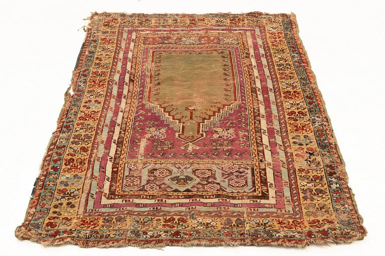 A Kirşehir prayer rug, antique, Central Anatolia, c. 160 x 122 cm.