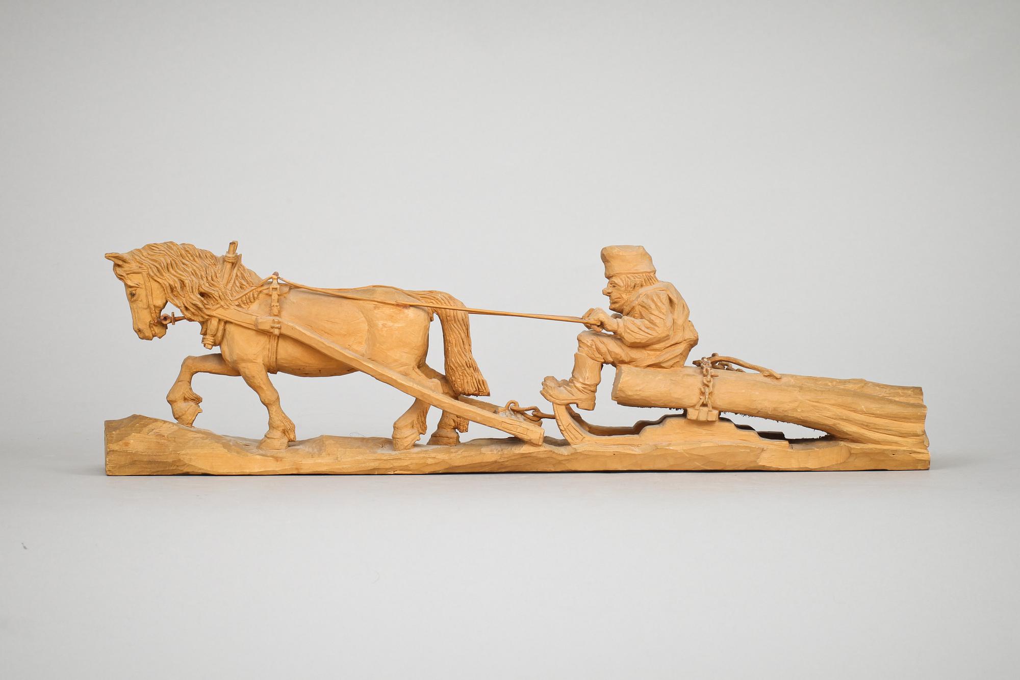 TRÄSKULPTURER, 2 st, Anders Blanck, Dalarna. 1930-tal.