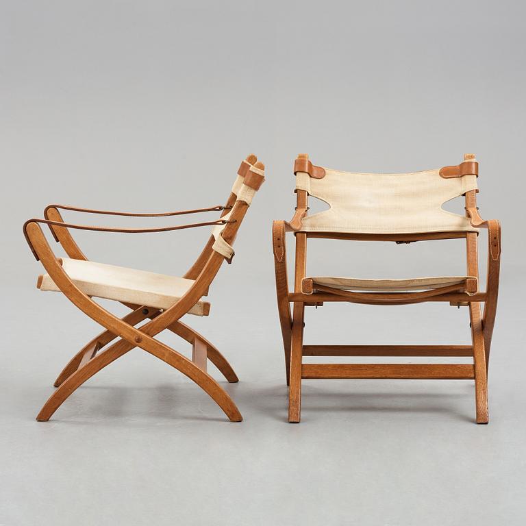 Poul Hundevad, a pair of "Safari chairs", Vamdrup, Denmark 1950's.