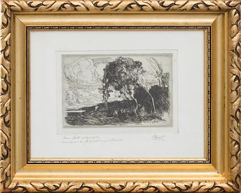 JEAN BAPTISTE CAMILLE COROT, etsning.