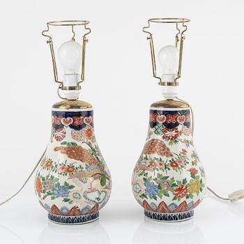 A pair of Japanese vases/table lamps,19th cetnury.