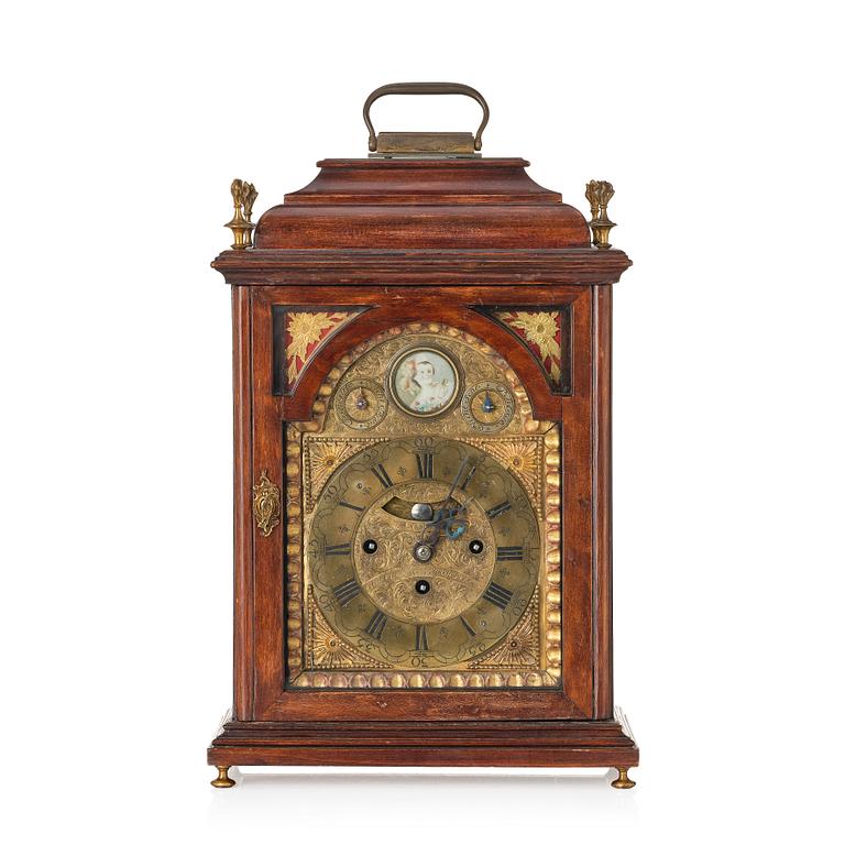 A Prague rococo bracket clock 'Stockuhr' signed Simon Schreiblmeyr, later part of the 18th century.