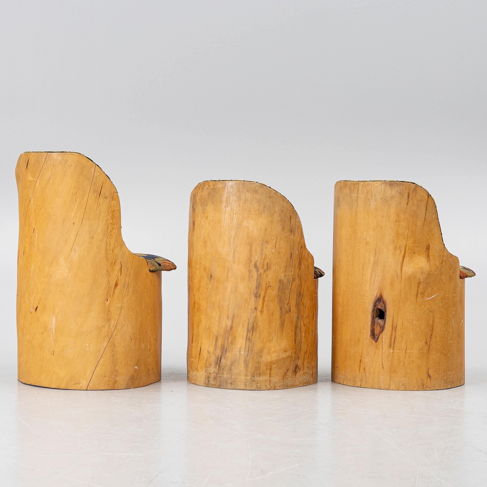 Kubbstolar, 3 st, 1900-tal.