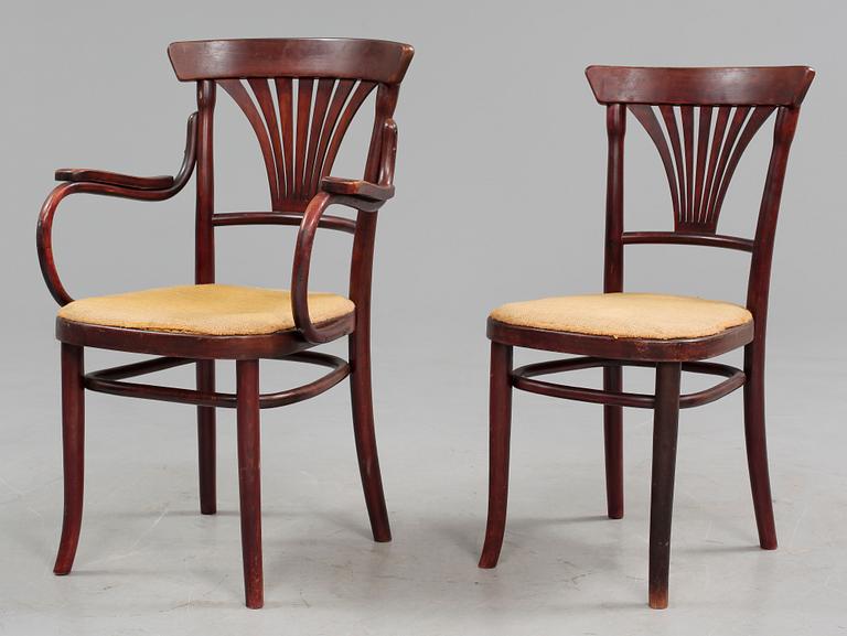 KARMSTOL samt STOL, Thonet, 1900-talets första hälft.