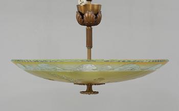 TAKLAMPA, art deco, 1900-talets första hälft. Höjd 36 cm.