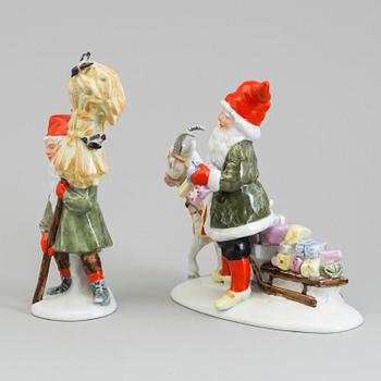 Two earthenware figurines after Jenny Nyström, late 20th century.